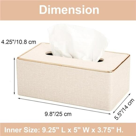 Rectangular leather tissue box cover decorative tissue holder home office car - Picture 3 of 8
